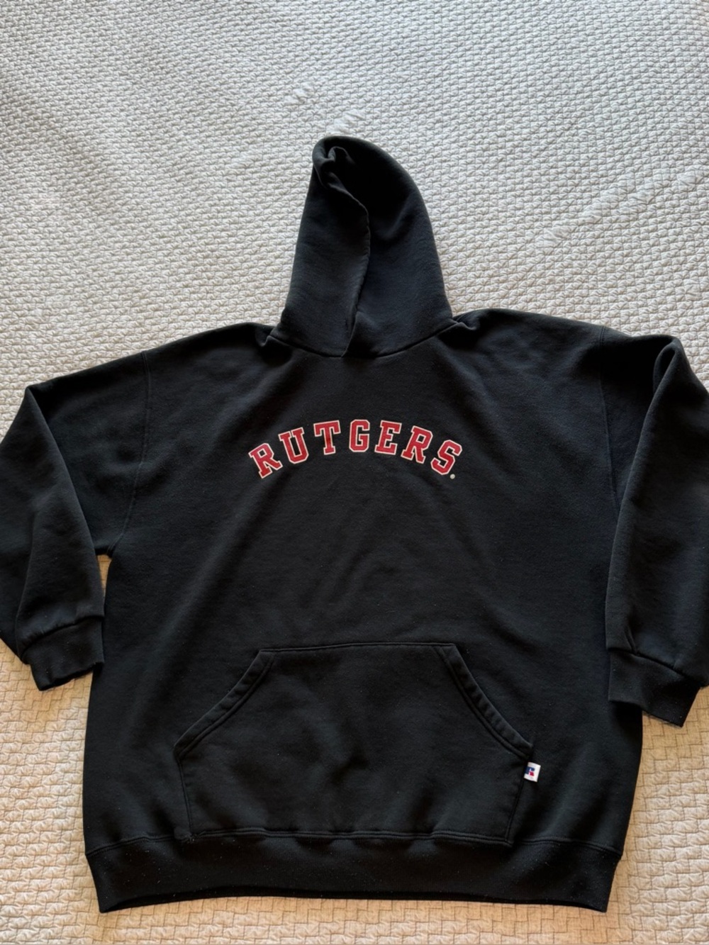 Vintage Russell Athletic Rutgers University Black College Hoodie Size XL